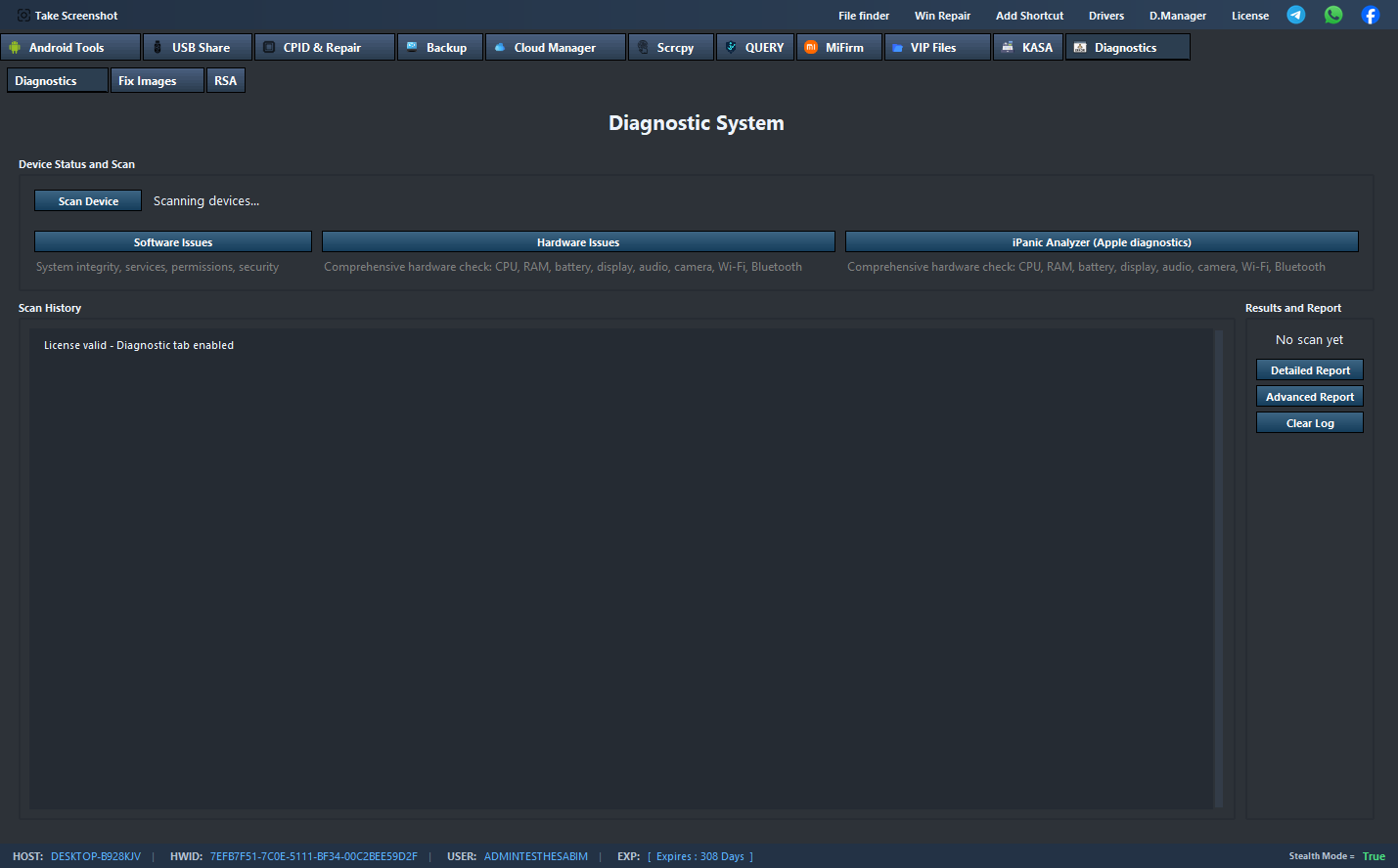 Diagnostics workflow in CheckerTR PRO